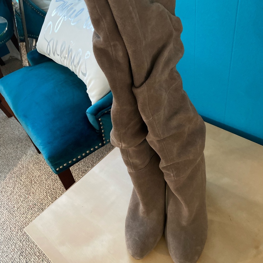 Steve Madden Taupe Suede Heeled Boots